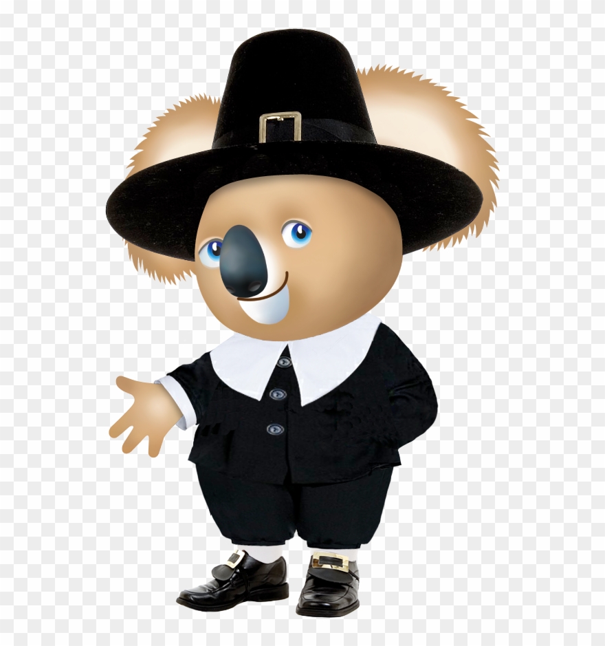 Kenny The Pilgrim Getting Out Of The Mayflower - Mascot Clipart
