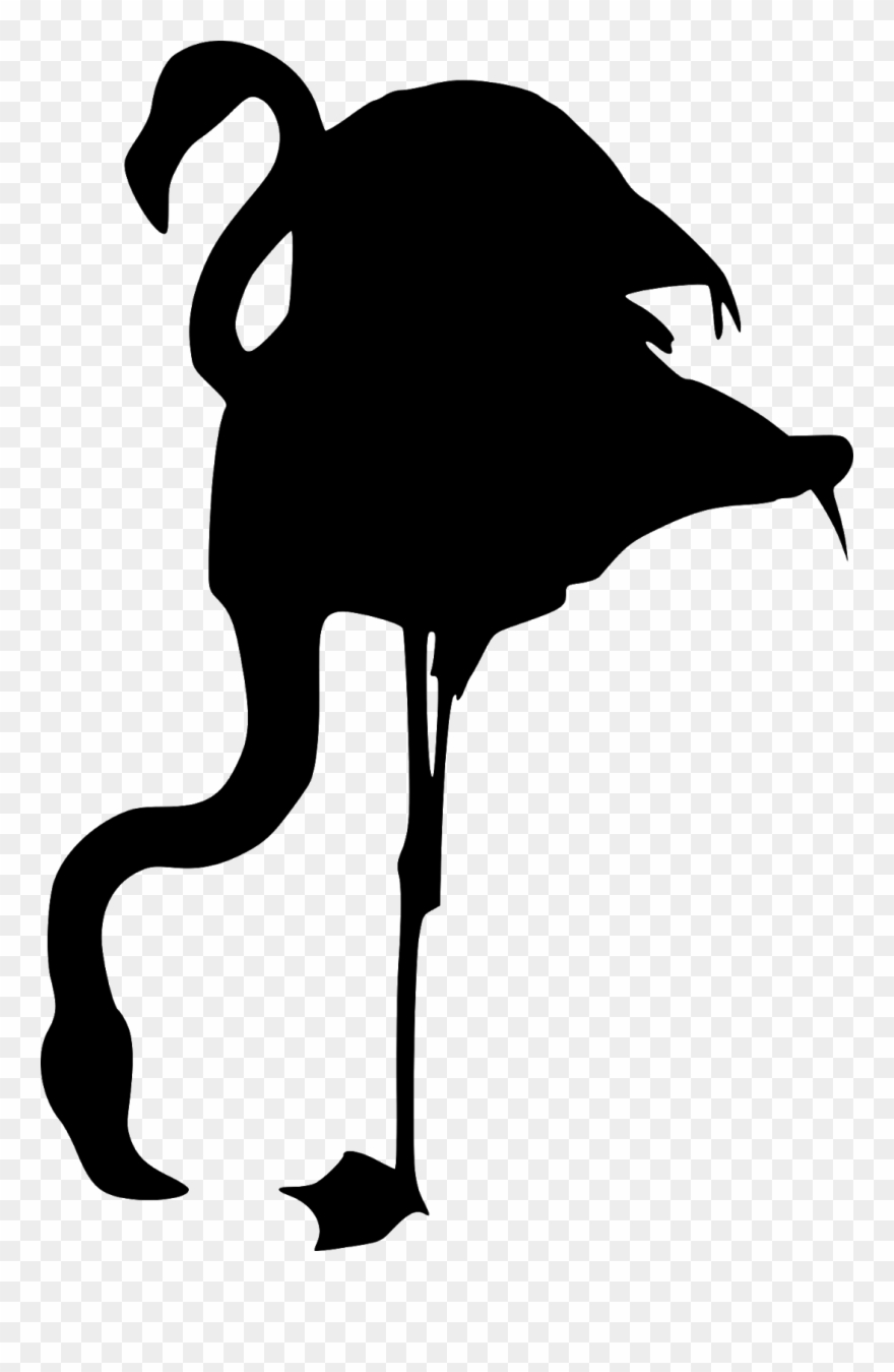 Flamingo, Silhouette, Animal, Bird, Boredom, Decoration, - Illustration Clipart