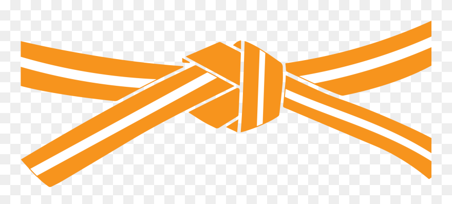Belt Orange White - Taekwondo Belt Vector Clipart