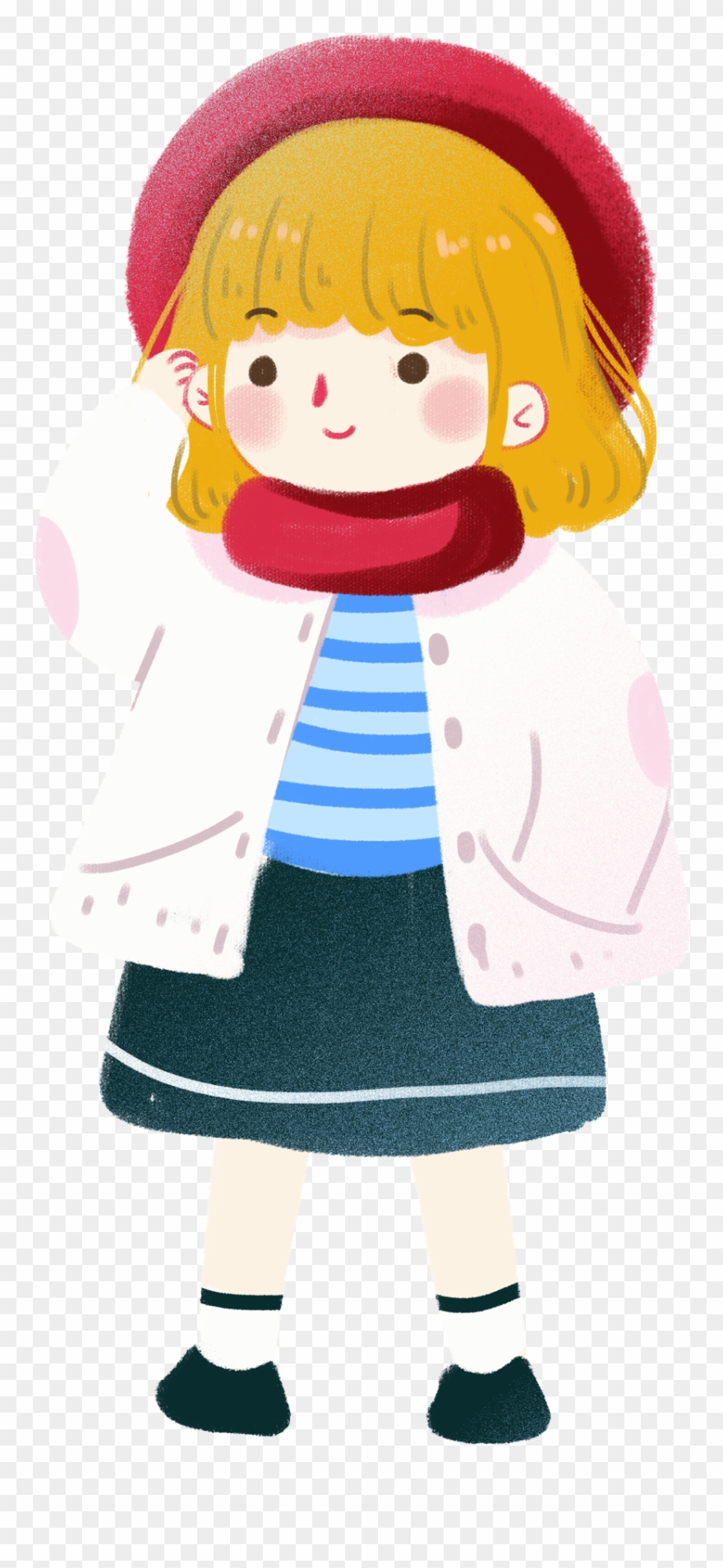 Cartoon Cute Child Girl Png And Psd - Cartoon Clipart