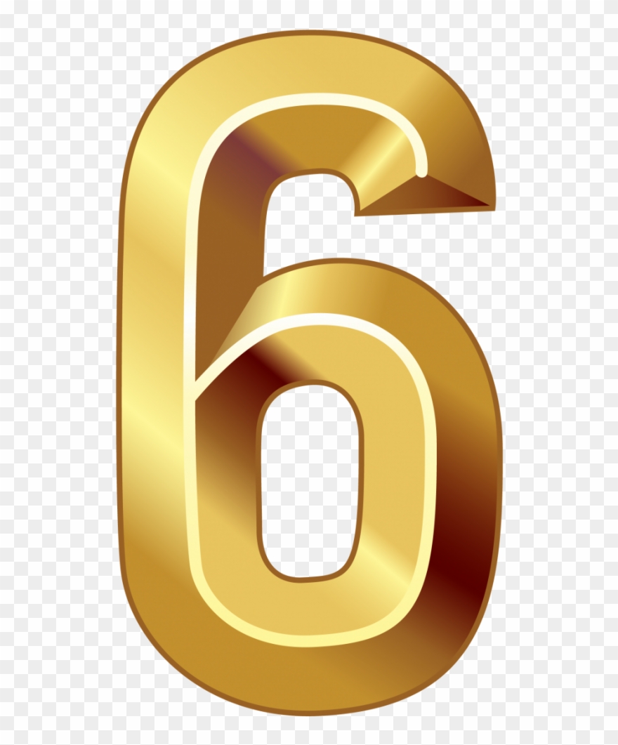 View Full Size Six Png - Gold Number 6 Png Clipart