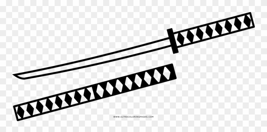Sword Coloring Page - Line Art Clipart
