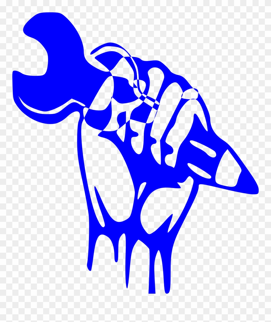 Drawn Hand With A Wrench - Labour Clipart Black And White - Png Download