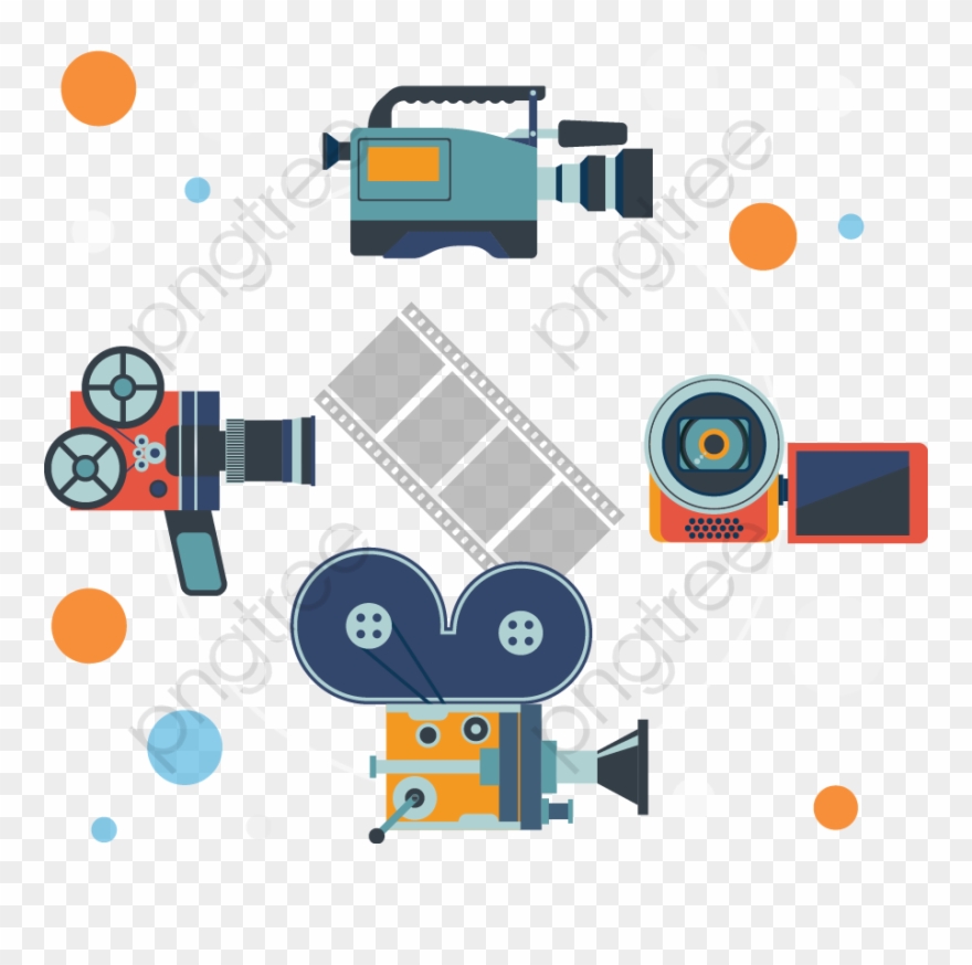 Video Camera Clipart Vector - Flat Design Camera Illustration - Png Download