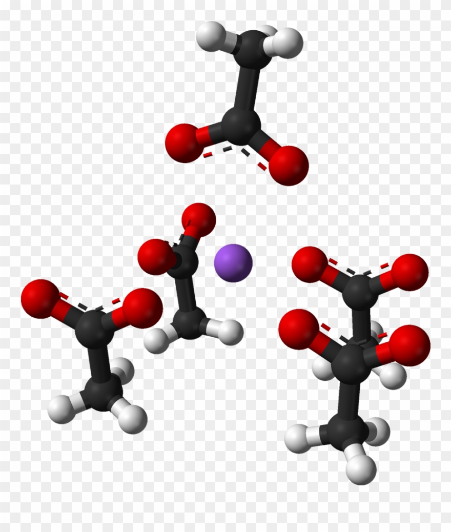 Sodium Acetate Xtal Na Coordination 3d Balls - Sodium Acetate Ball And Stick Model Clipart