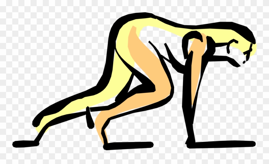 Vector Illustration Of Sports Track And Field Sprinter Clipart