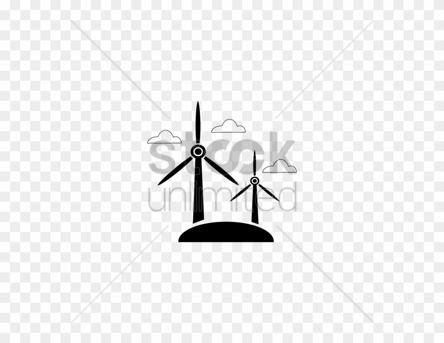 Wind Turbine Vector Image - Design Clipart