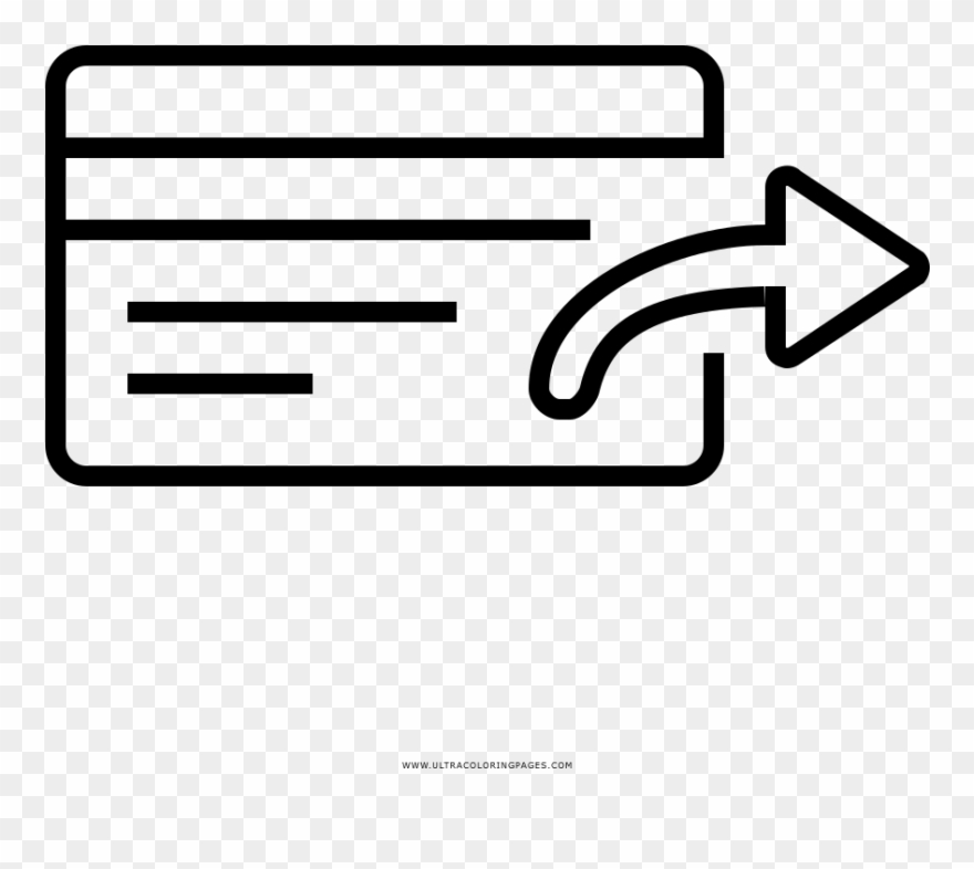 Credit Card Coloring Page - Line Art Clipart