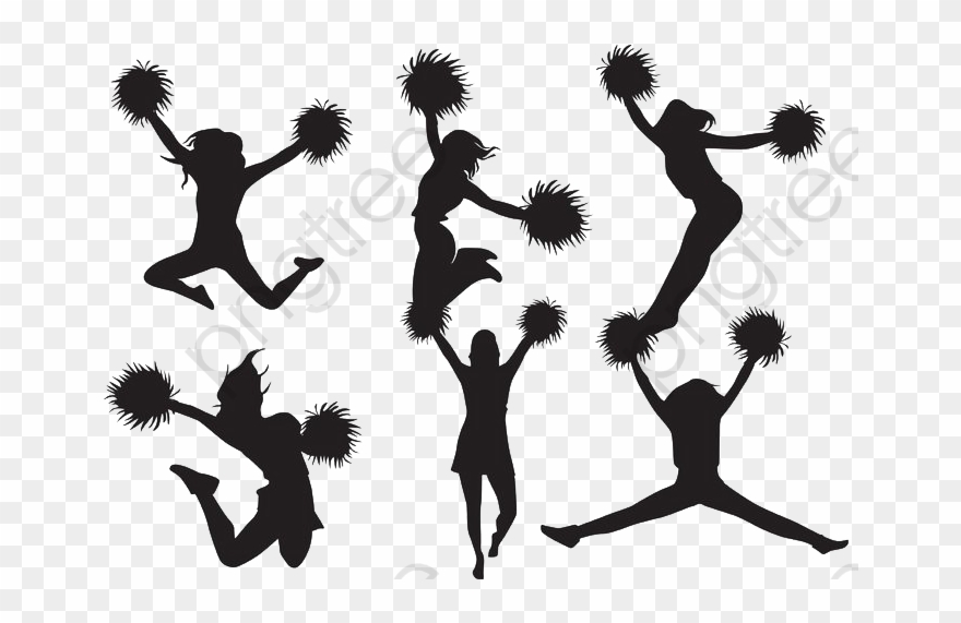 Cheerleaders, Simple, Sketch, Refinement Png Transparent - Cheerleader Silhouettes Clipart