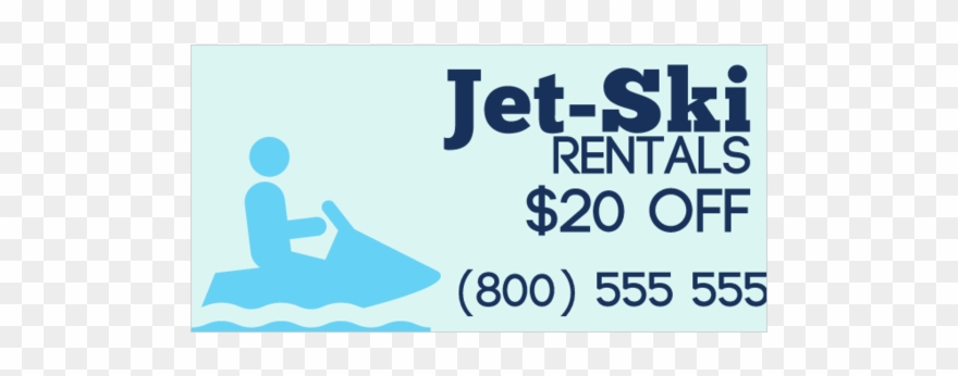 Jet Ski Rentals Vinyl Banner With Jetskiier Stick Figure - Kayaking Clipart