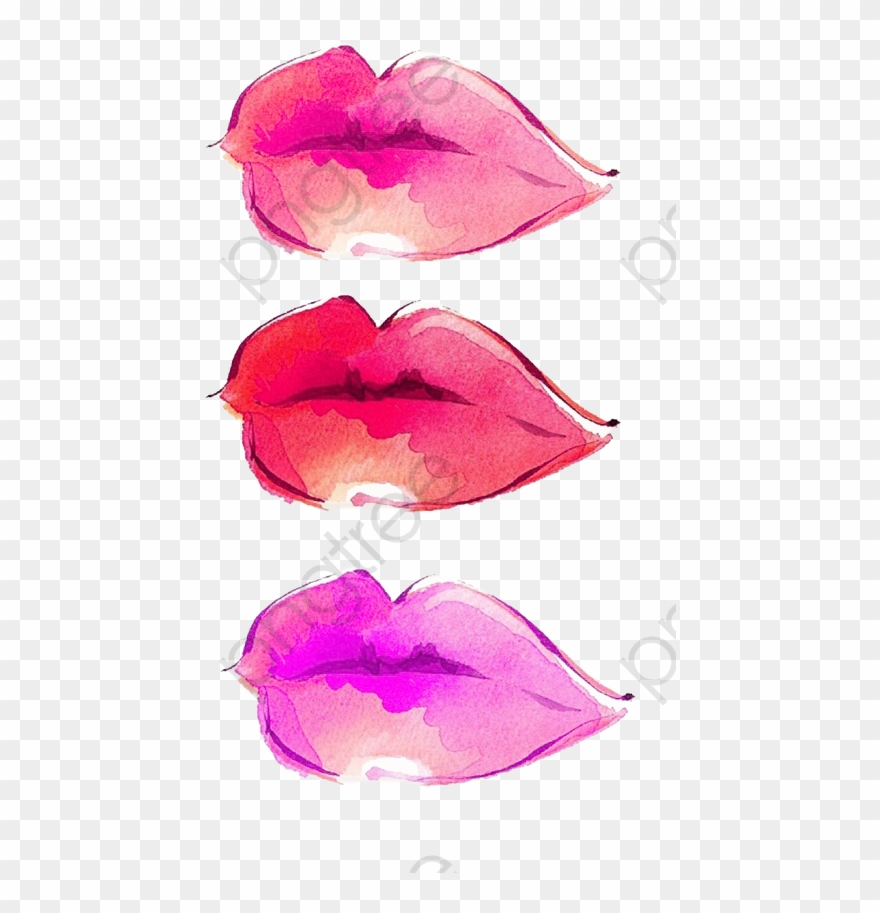 Lipstick Clipart Watercolor - Lips Watercolor Png Transparent Png