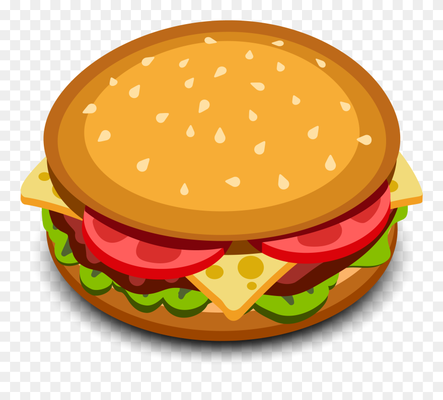 Cheeseburger Icon - Vector Burger Cartoon Png Clipart