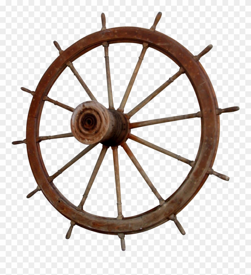 American Large River Ship's Boat Wheel - 15 Spoke Concave Wheels Clipart