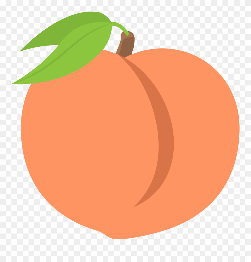 Peaches Clipart Peach Leaf - Transparent Peach Emoji Png