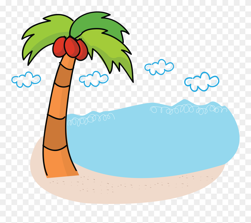 Leaf Clipart Gumamela - Cartoon Transparent Beach Png