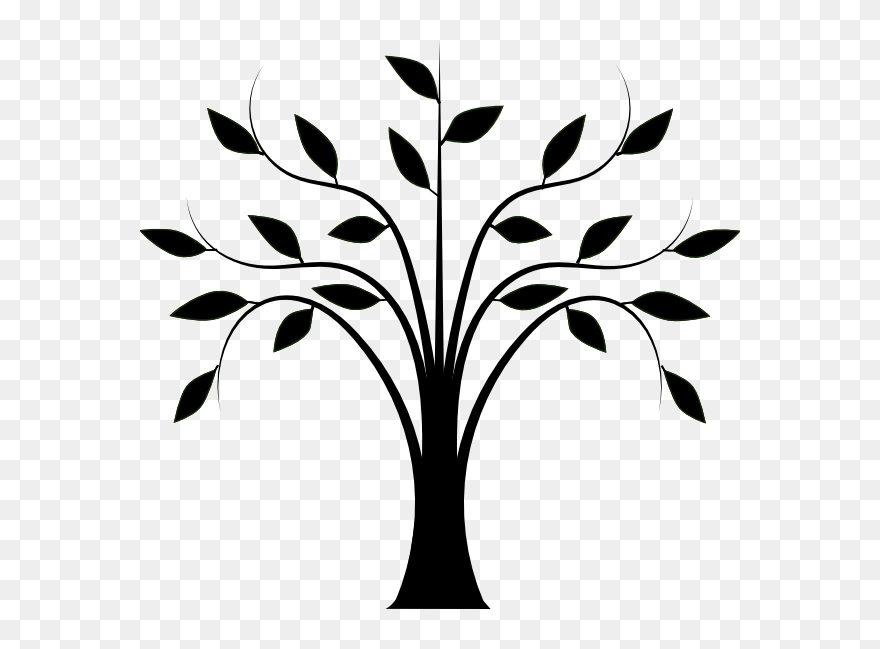 Png Stock Tree With Leaves Clip Art At Clker - Line Drawing Of Tree With Leaves Transparent Png