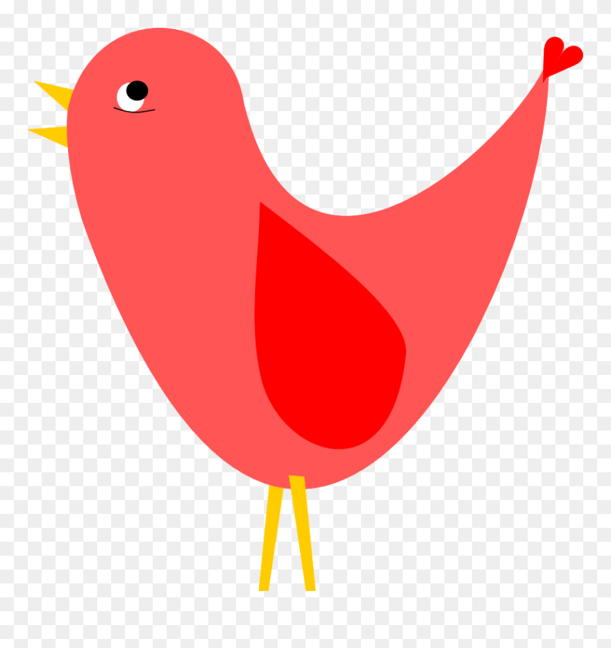 Free Birds Clip Art - Cute Red Bird Clipart - Png Download