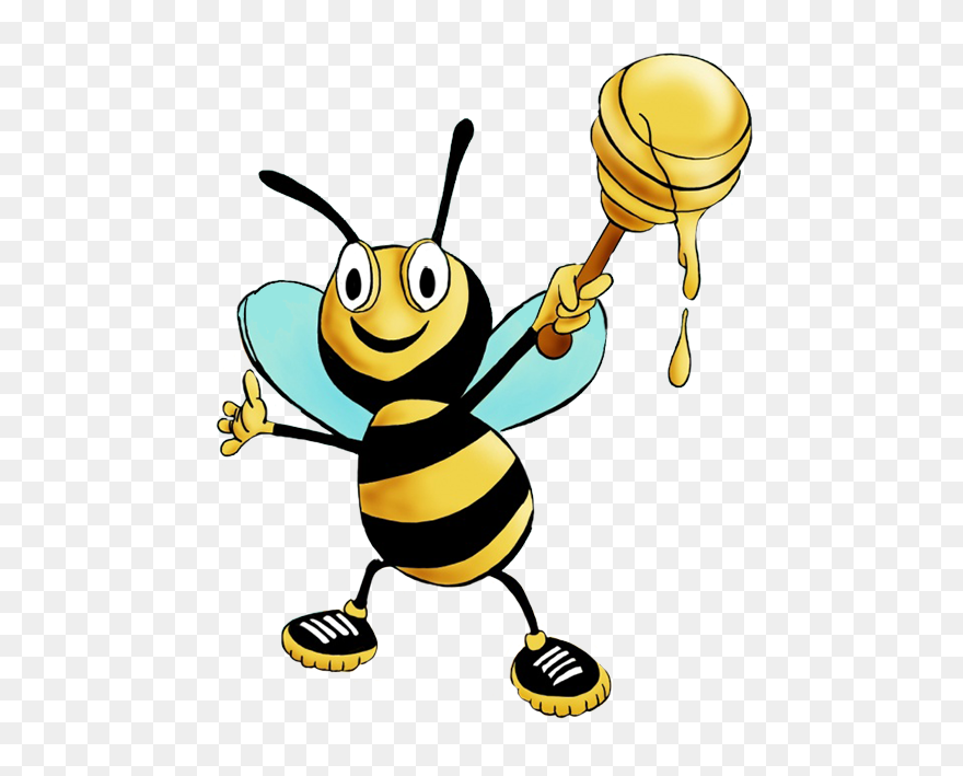 Funny Bee Cartoon Figure - Valentines Day Spelling Bee Clipart