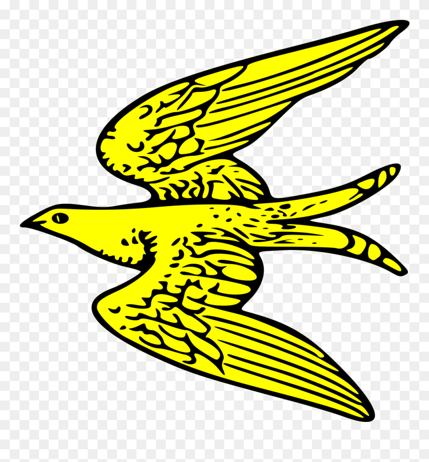 Free Vector Flying Yellow Bird Clip Art - Yellow Bird Flying Clipart - Png Download