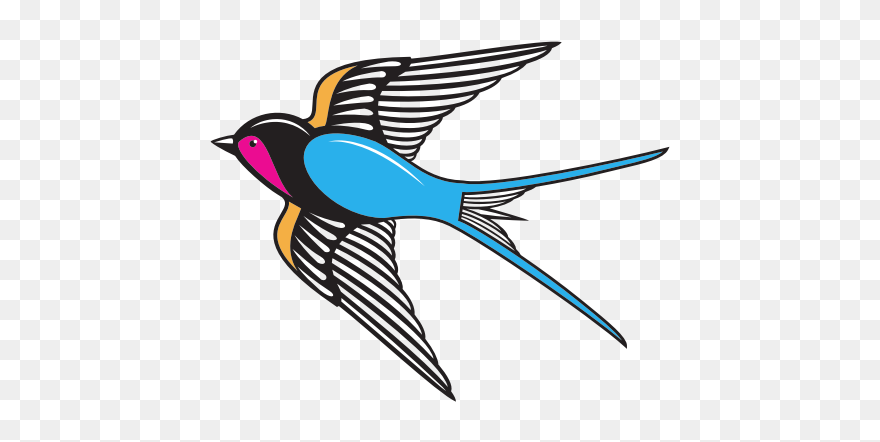 Swallow Colored Clip Art - Swallow Bird Clip Art - Png Download