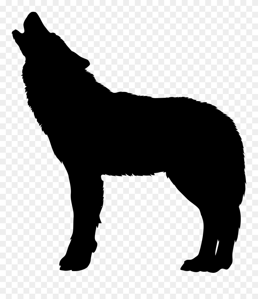 Howling Wolf Silhouette Png Transparent Clip Art Image