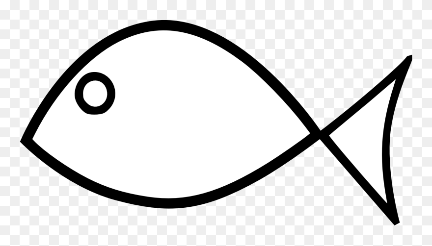 Fish Outline Clipart Black And White - Simple Fish Clipart Black And White - Png Download