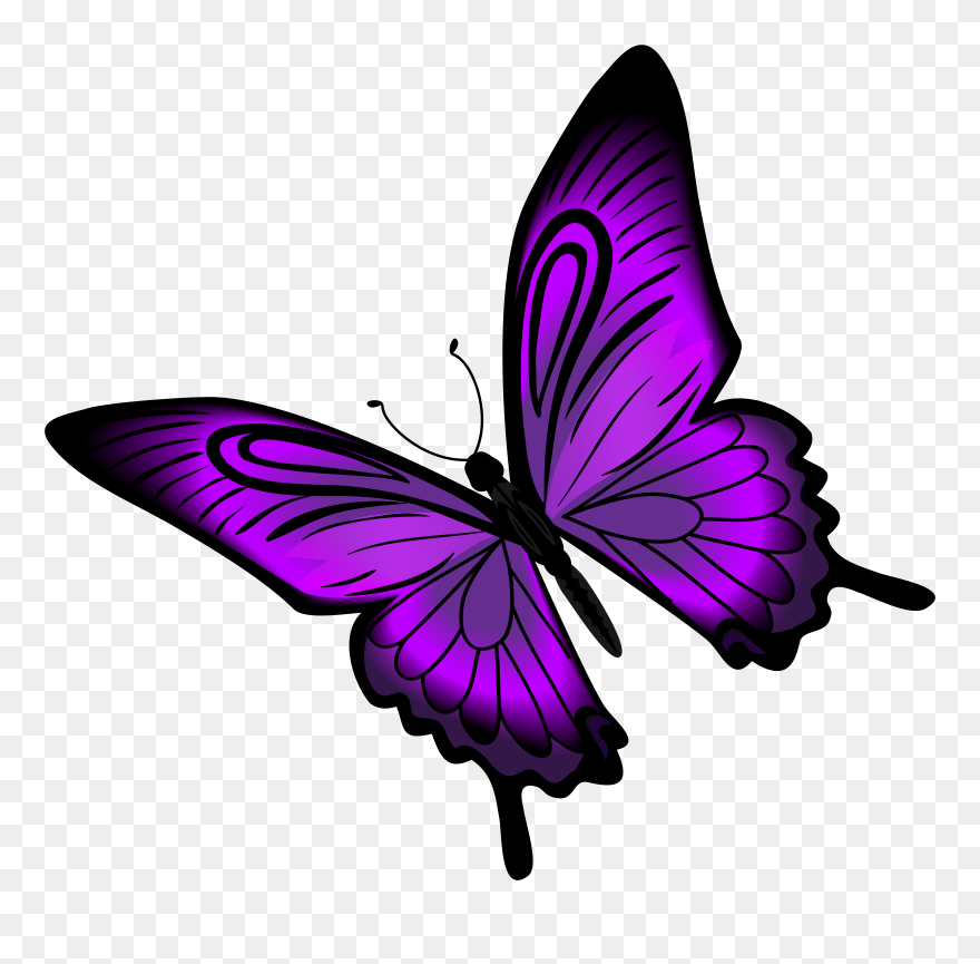 Purple Butterfly Clip Art - Png Download