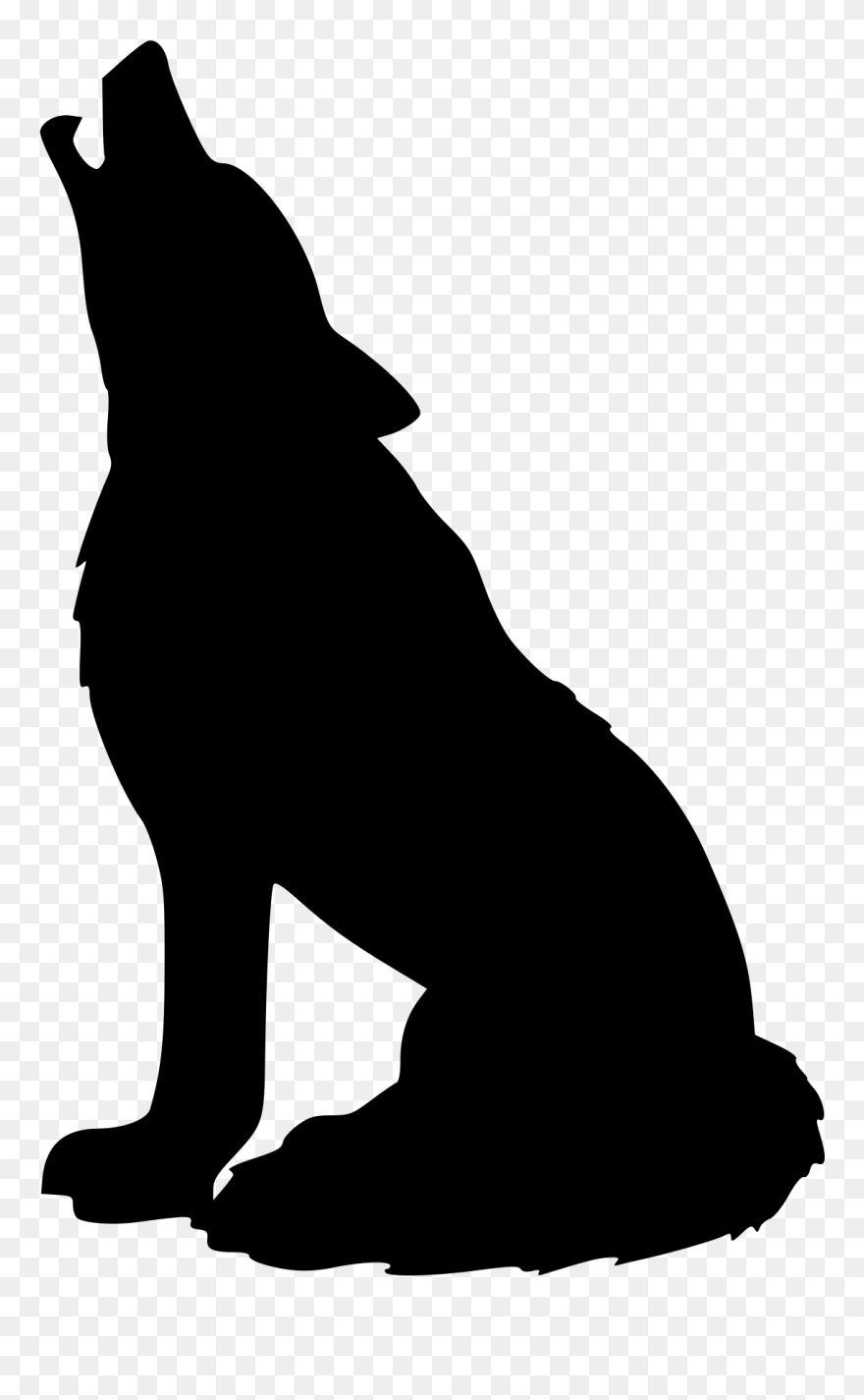 Howling Wolf Silhouette Drawing Clipart