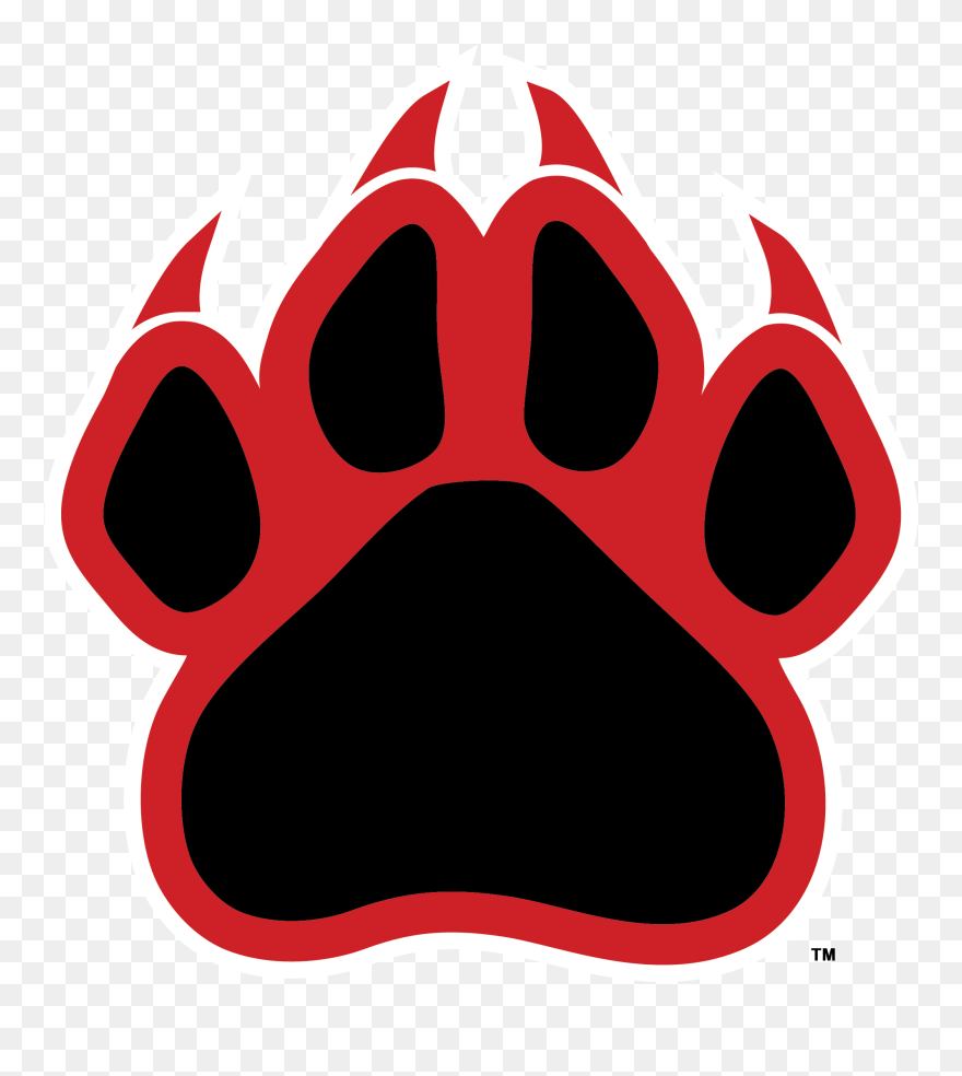 Red Wolf Paw Print - Symbol Promenade Park Central Square Clipart