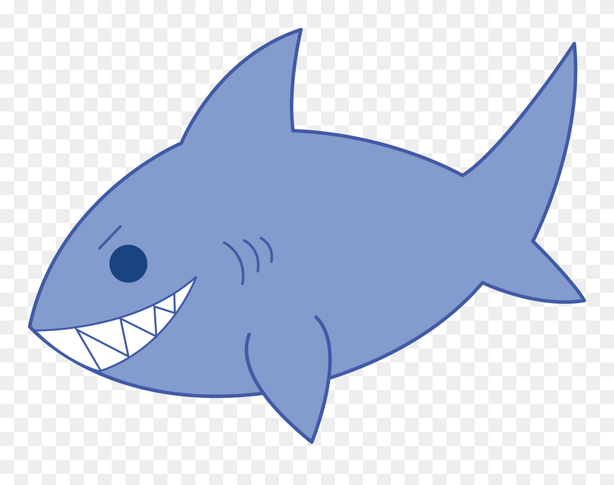 Transparent Fish Clip Art - Blue Shark Clipart - Png Download