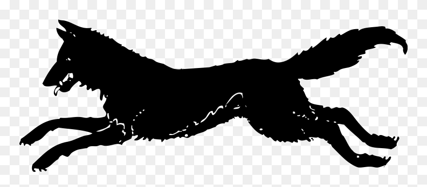 Wolf Clipart Svg - Running Wolf Silhouette Png Transparent Png