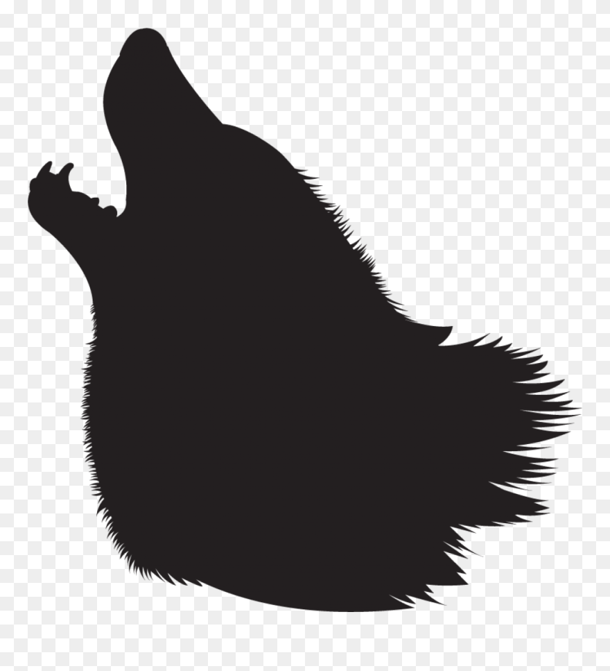 Gray Wolf Silhouette Clip Art - Wolf Head Silhouette Vector - Png Download