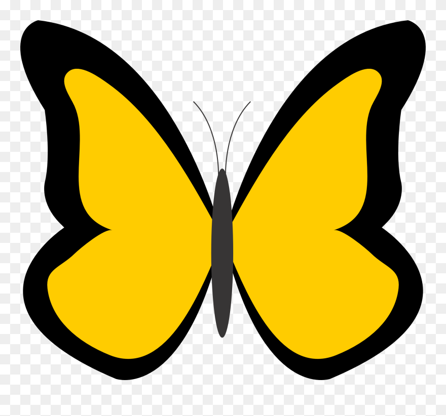 Free Flowers And Butterflies Clipart, Download Free - Yellow Butterfly Clipart Png Transparent Png