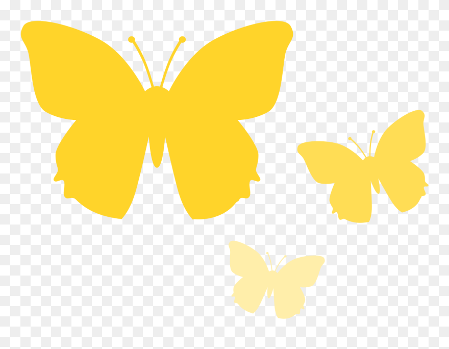Transparent Background Yellow Butterfly Cartoon Clipart
