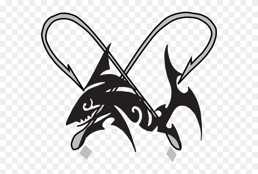 Free Fish Silhouette Clip Art At Getdrawings - Fishing Hook Vector - Png Download