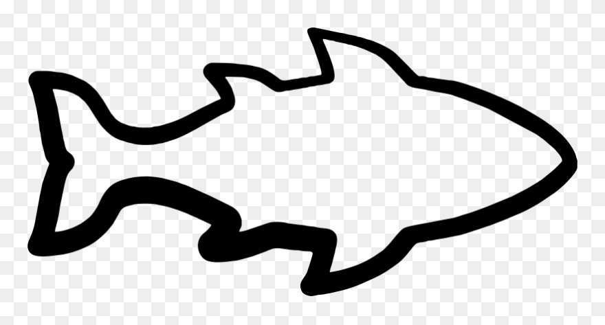 Fish Outline Clipart - Fish Outline Transparent Background - Png Download