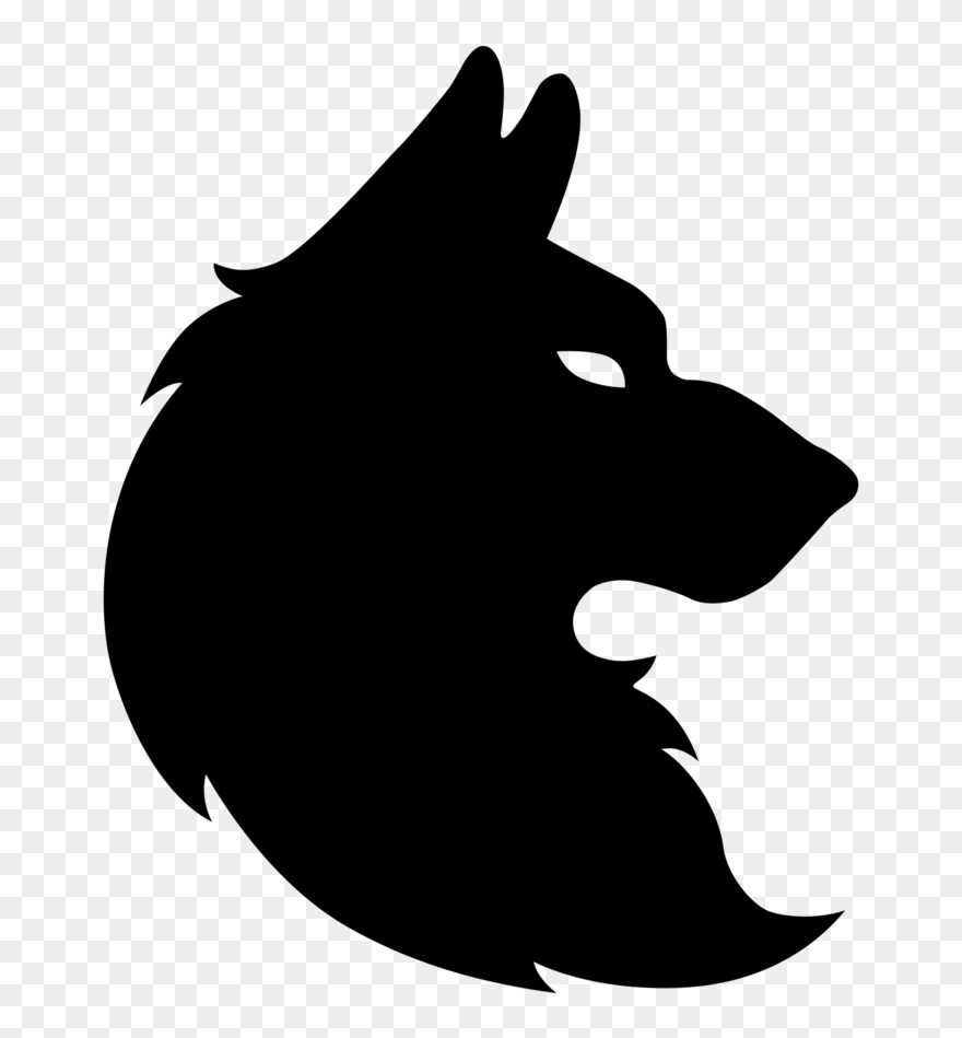 Dog Coyote Drawing Clip Art - Transparent Wolf Head Silhouette - Png Download