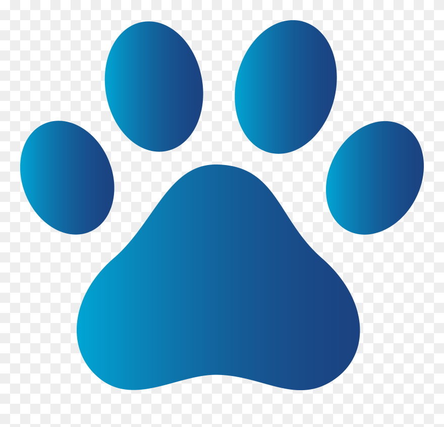 Transparent Wolf Paw Print Png - Blue Dog Paw Print Clipart