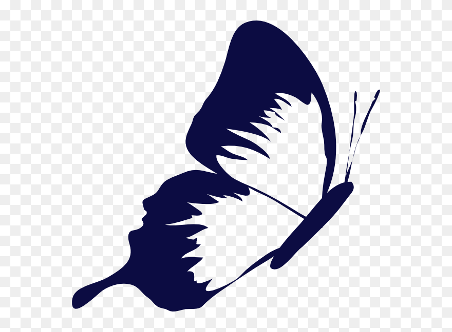 Transparent Butterfly Clipart Black And White Outline - Transparent Background Butterfly Clipart Pink - Png Download