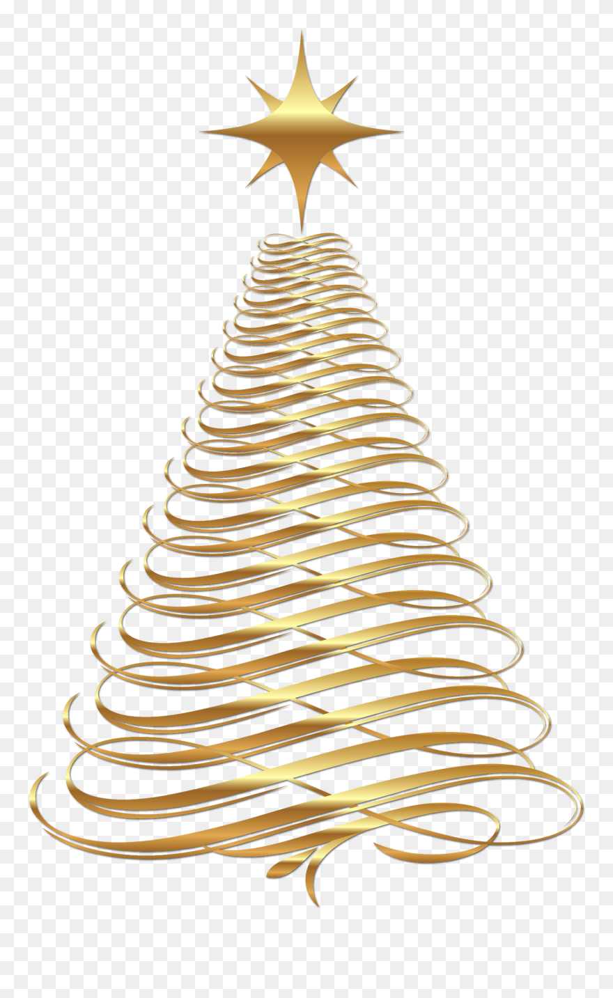Transparent Christmas Tree Clip Art Png - Gold Christmas Trees Clipart