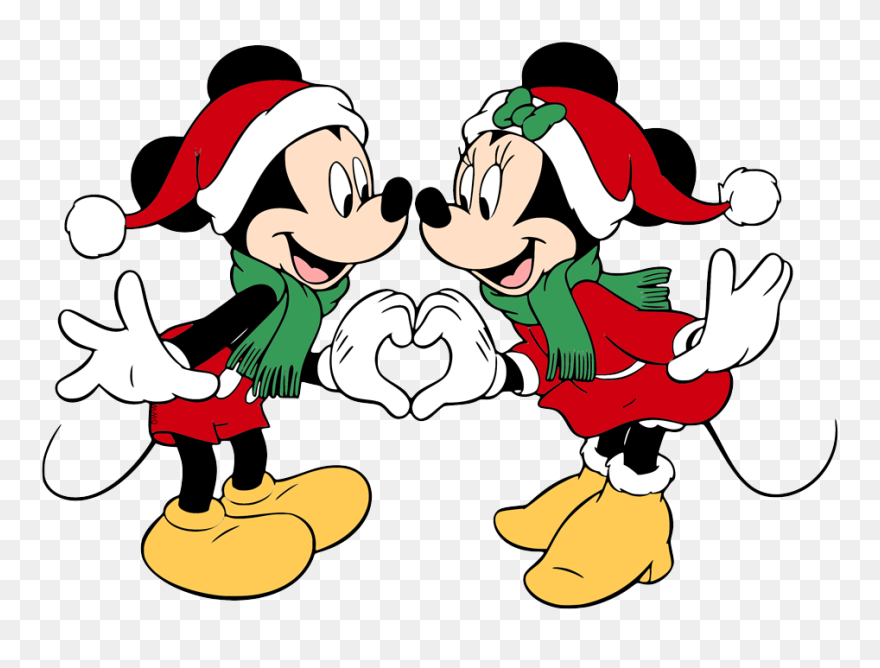 Mickey And Minnie Christmas Color Page Clipart