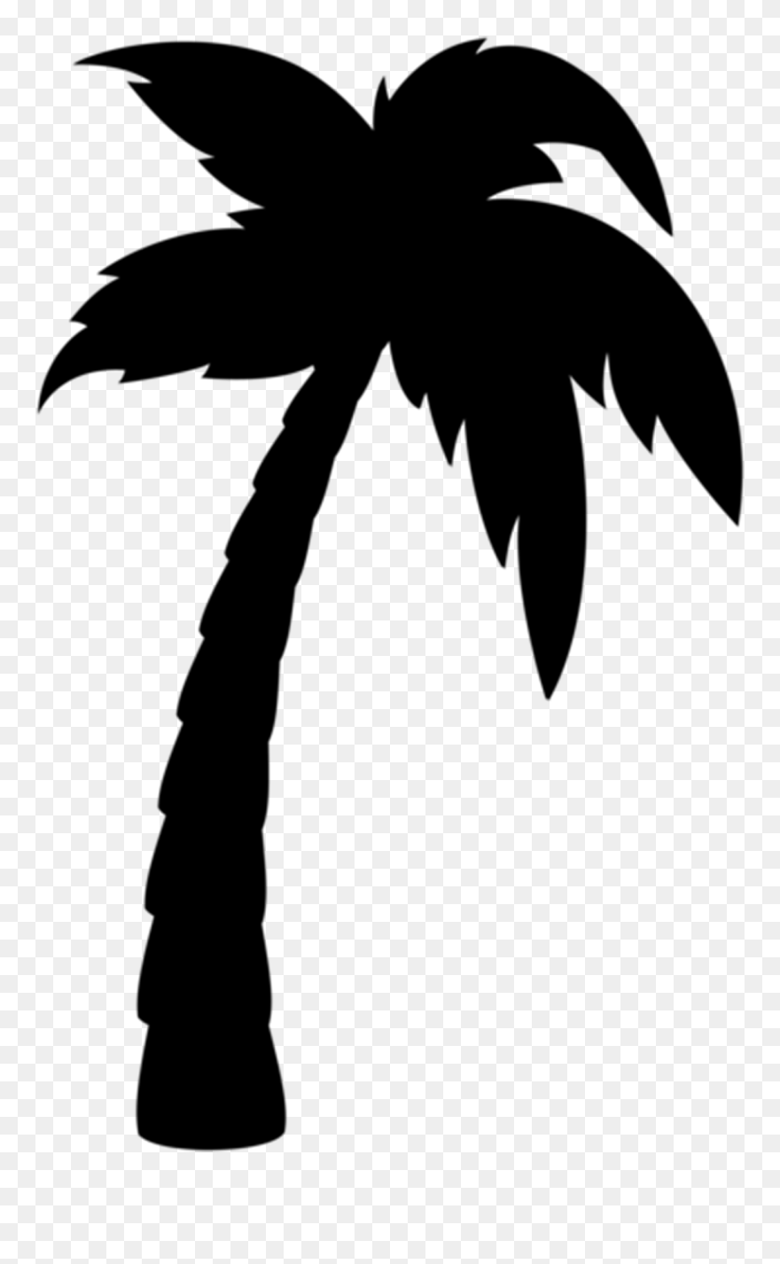 Free Simple Palm Tree Silhouette, Download Free Clip - Cartoon Palm Trees Drawing - Png Download