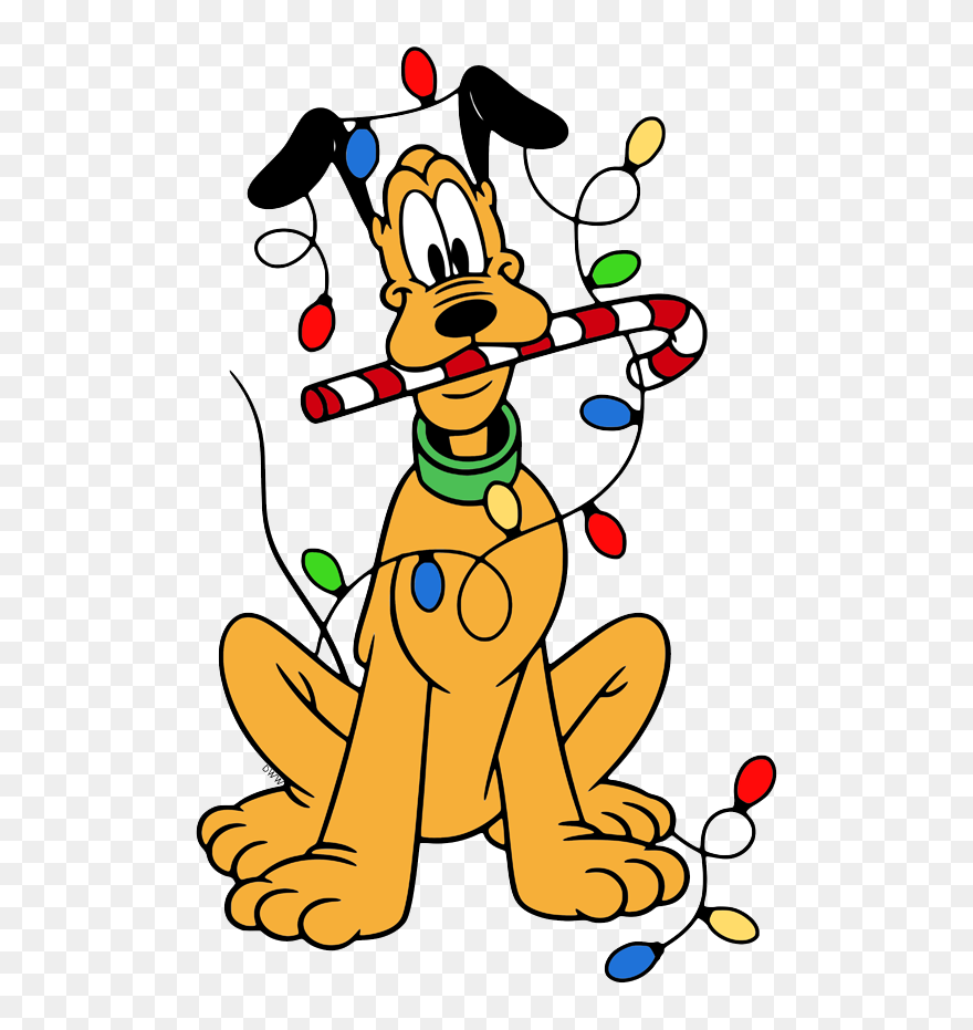 Mickey Cartoon With Christmas Lights Clipart