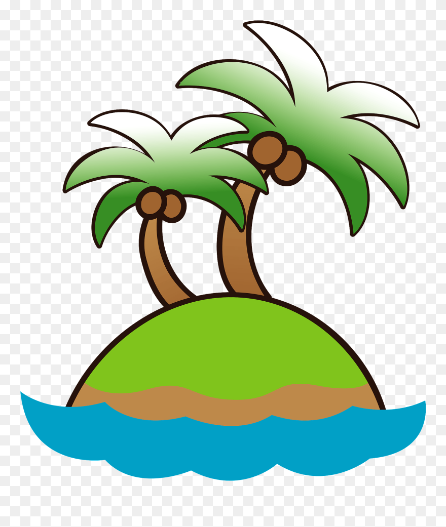 Palm Trees Island Clipart - Png Download