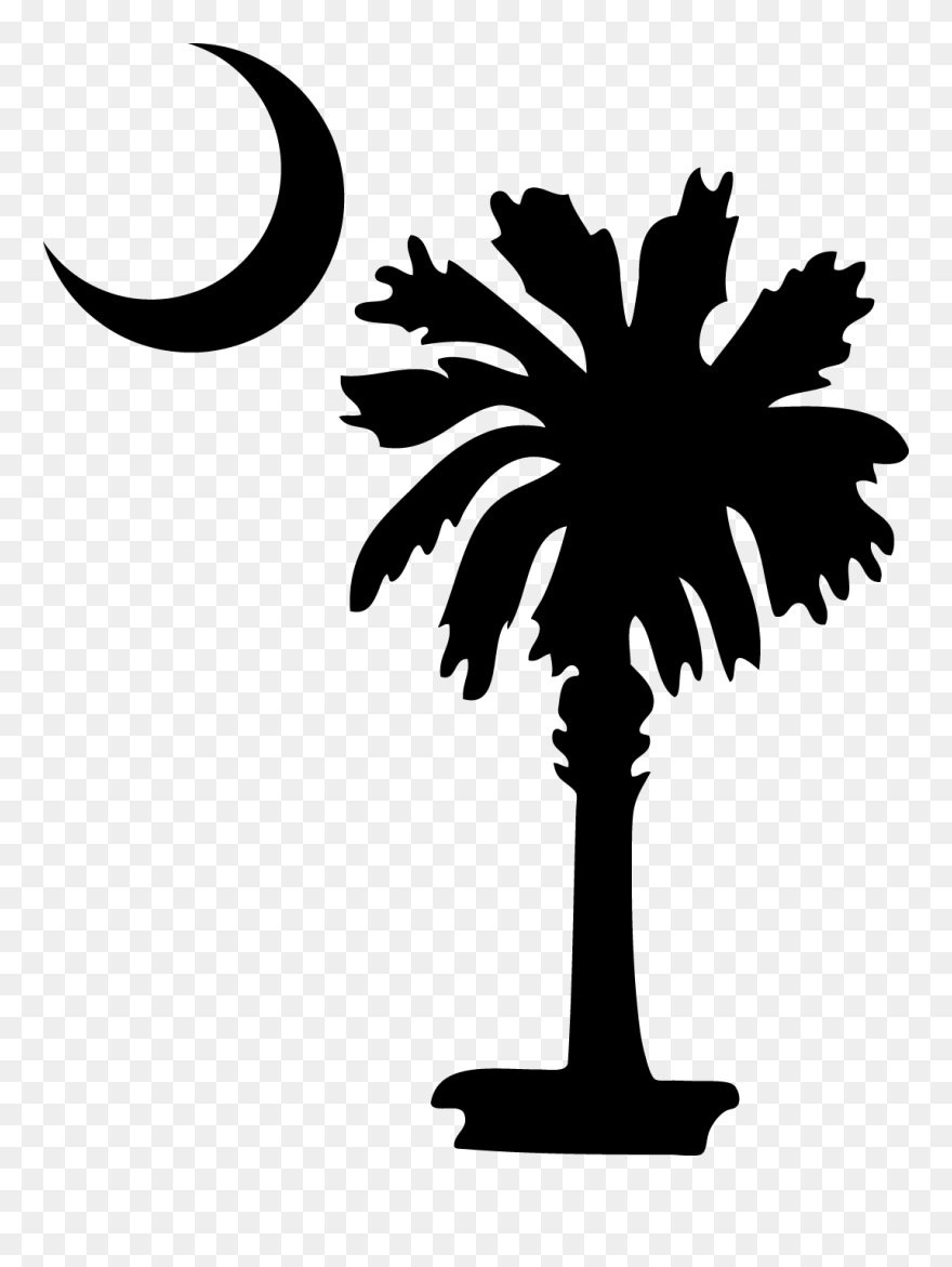 Palm Tree Clipart Straight Sc Palmetto Tree Clip- - Clip Art Palmetto Moon - Png Download