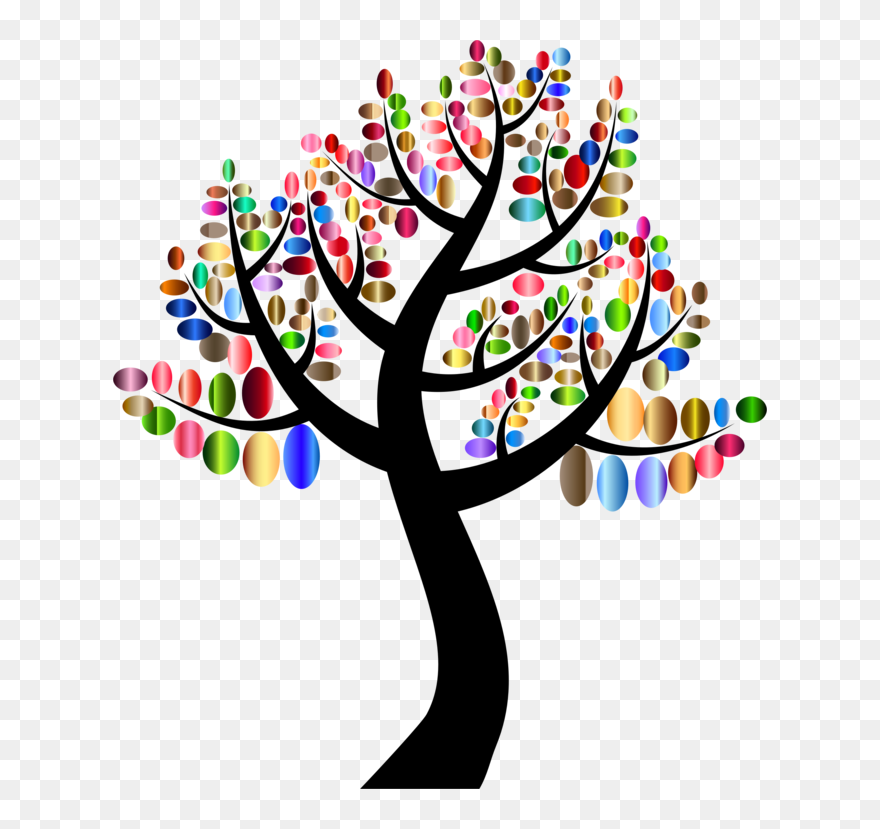 Plant,tree,branch - Colorful Tree Clipart Hd - Png Download