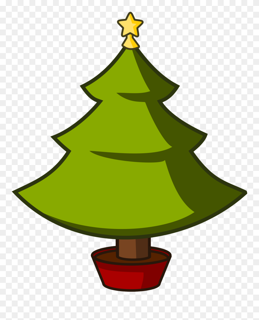 Transparent Christmas Tree Clipart - Simple Christmas Tree Cartoon - Png Download