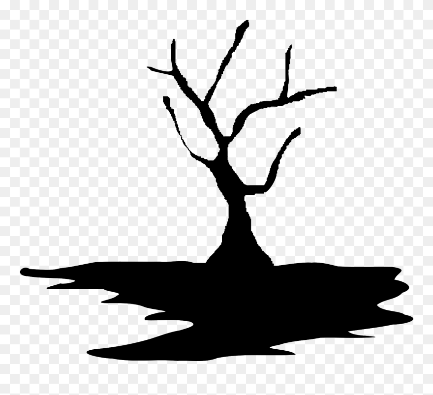 Simple African Tree Silhouette Clipart