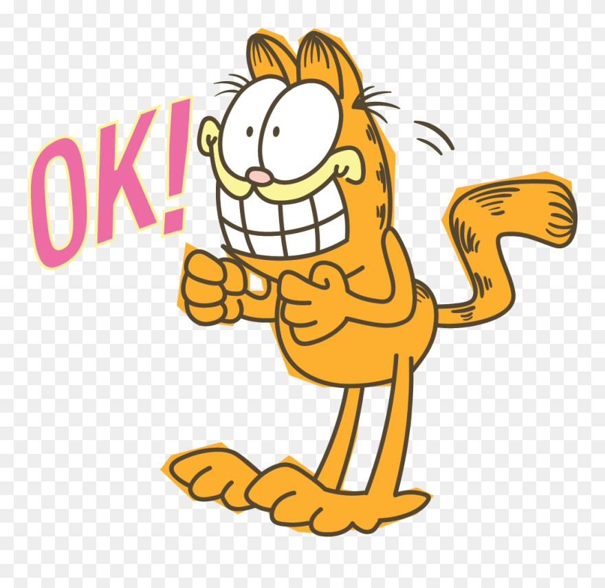 Garfield Line Messaging Sticker - Stiker Png Clipart
