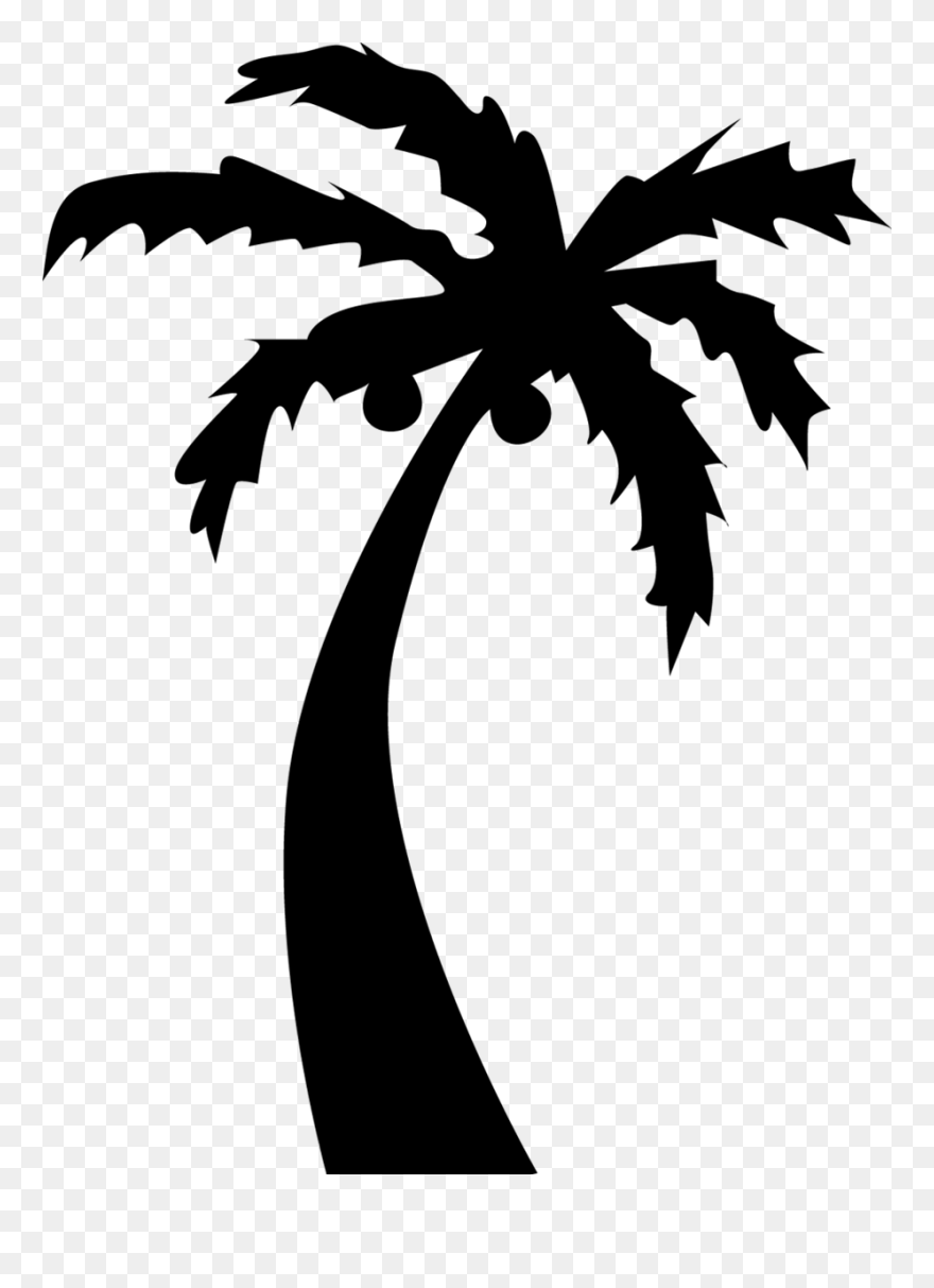 Clipart Palm Tree Silhouette Library Silhouette Trees - Palm Tree Png Outline Transparent Png